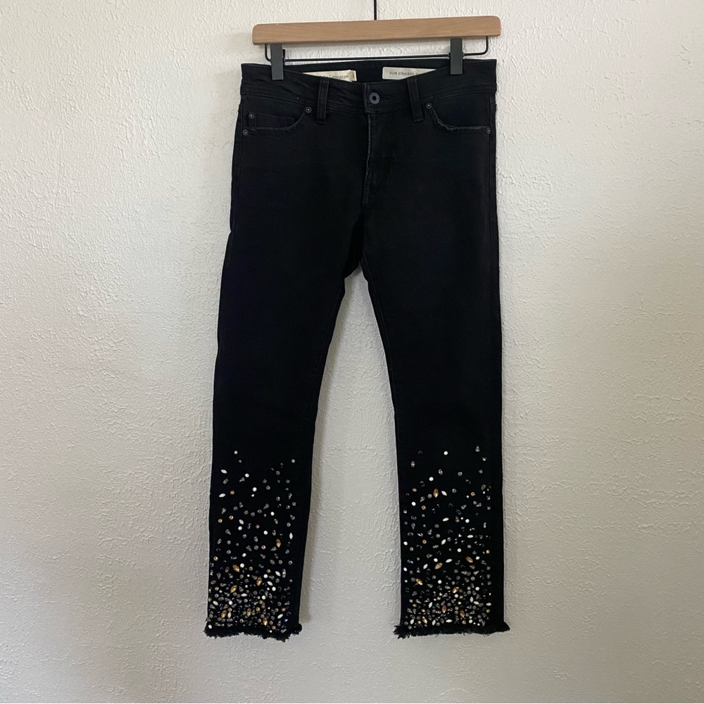 Anthropologie Pilcro and the letterpress Rhinestone Jeans black